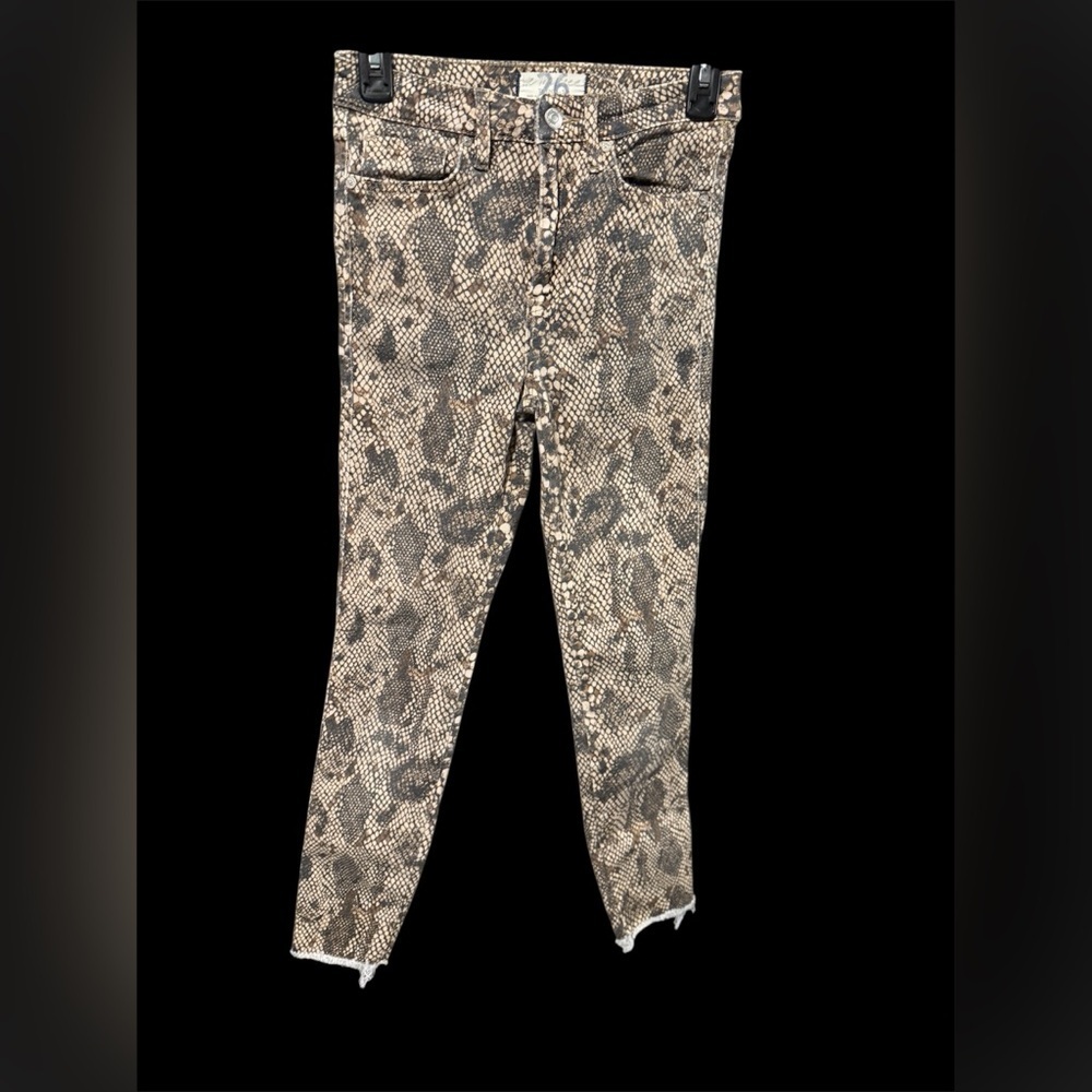 Free People Hi-Rise Snakeskin Print Skinny Jean - Picture 2 of 5